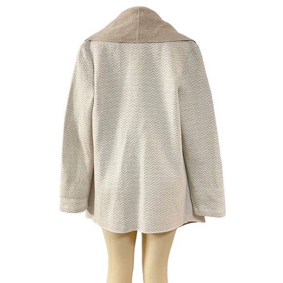 For Cynthia Beige Wool Blend Large‎ Long Collar Open Cardigan - Picture 3 of 7